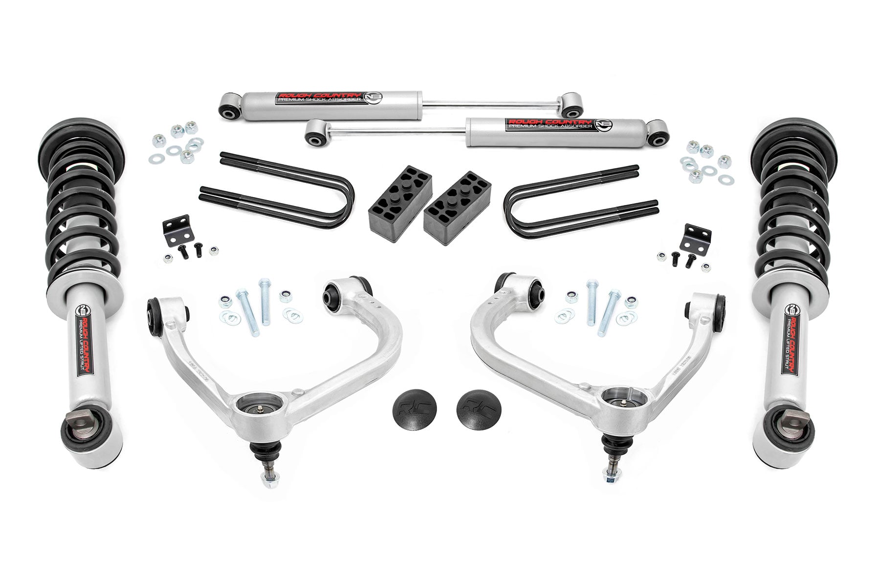 3-Inch Lift Kit with N3 Shocks for 2021–2025 Ford F-150 4WD, Rough Country 41431