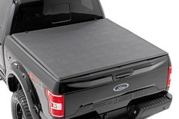 6'7" Bed Soft Tri-Fold Tonneau Cover for Ford F-150 (2009-2014) shown installed, Rough Country 41509650A