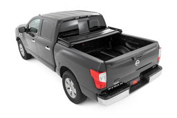 Soft Tri-Fold Bed Cover for Nissan Titan & Titan XD (2017-2024), view 3, Rough Country 41816555A