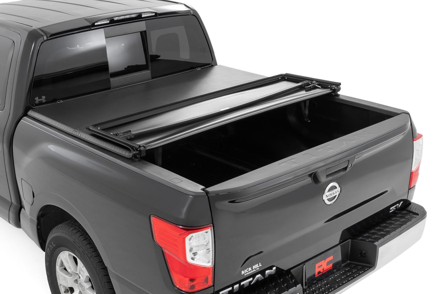 Soft Tri-Fold Bed Cover for Nissan Titan & Titan XD (2017-2024), Rough Country 41816555A