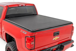 5'9" Soft Roll-Up Tonneau Cover for Silverado/Sierra (2014-2018) shown installed, Rough Country 42119551