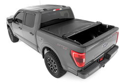 Soft Roll Up Bed Cover for Ford F-150 5ft7in Bed (2015-2025), view 3, Rough Country 42220550