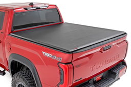 5'7" Bed Soft Roll-Up Tonneau Cover for Toyota Tundra (2022–2025) shown installed, Rough Country 42619550