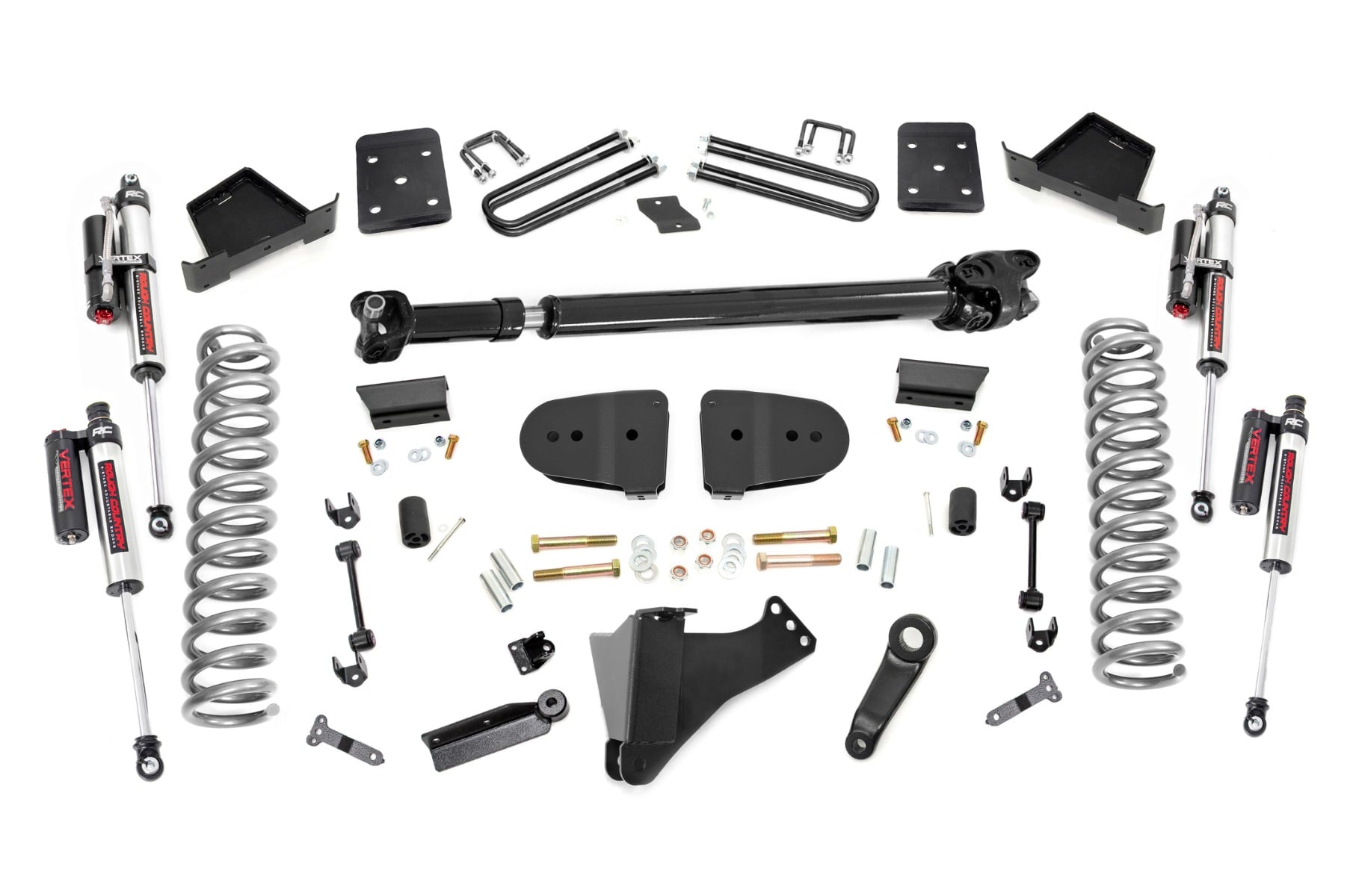 6-Inch Super Duty Lift Kit, Vertex Coilovers, 4.5-In Blocks — Rough Country 43751