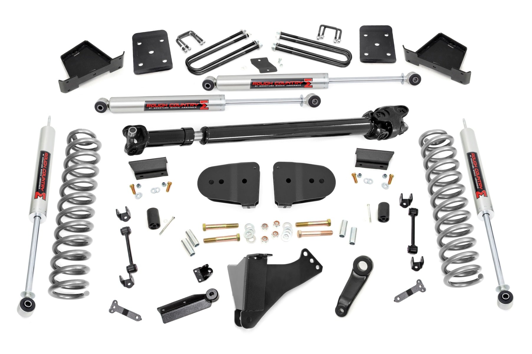 6-Inch Super Duty Lift Kit, M1 Shocks, 6.5-In Blocks — Rough Country 43841
