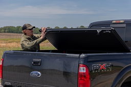 Hard Low-Profile Tri-Fold Bed Cover for 6'10" Beds, view 4, Rough Country 47214651B