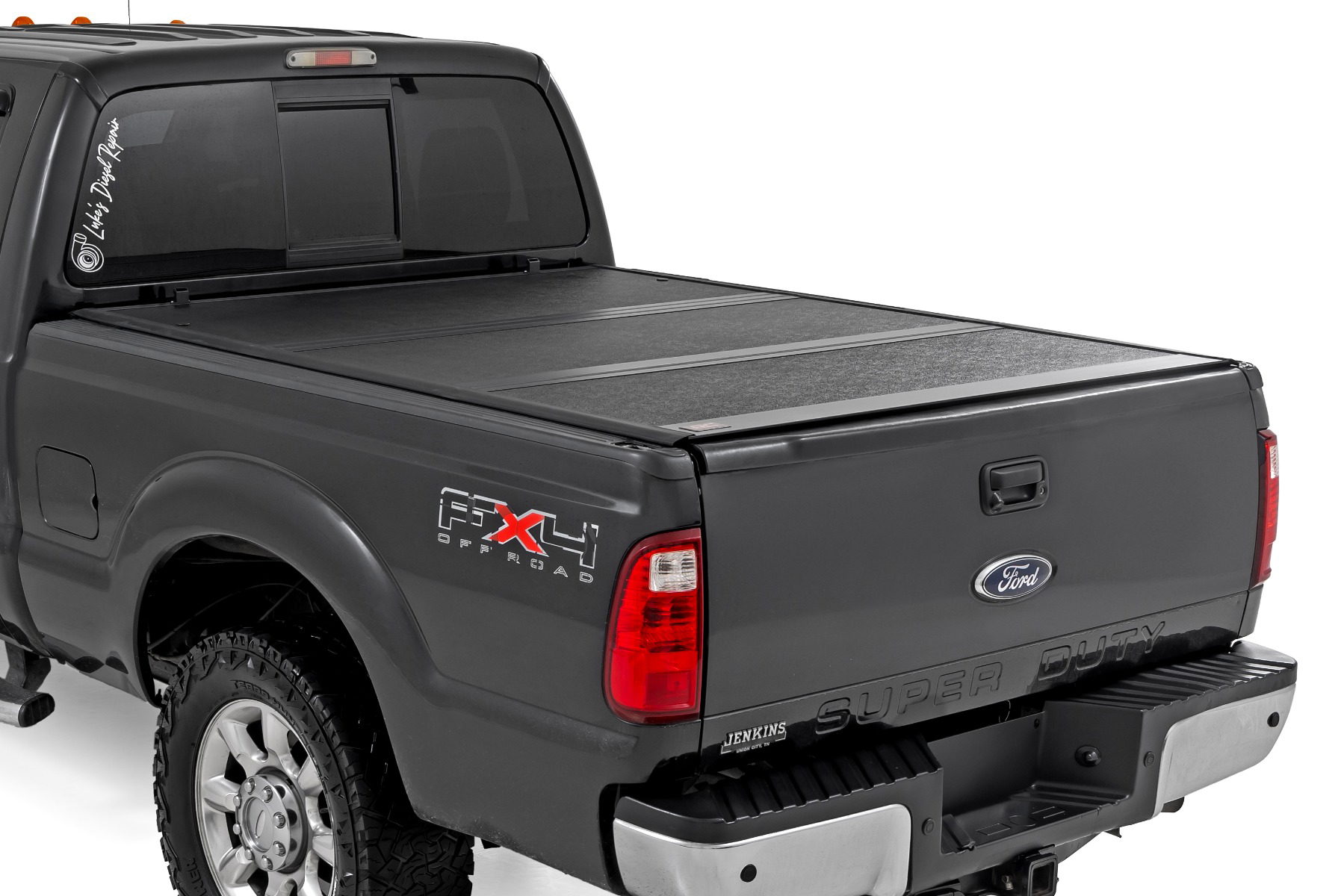 Rough Country Hard Low-Profile Tri-Fold Bed Cover for 6'10" Beds