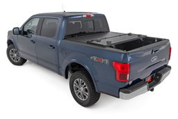 Hard Low-Profile Tri-Fold Cover for Ford F-150 5'7" Bed (2015-2020), view 2, Rough Country 47220550B