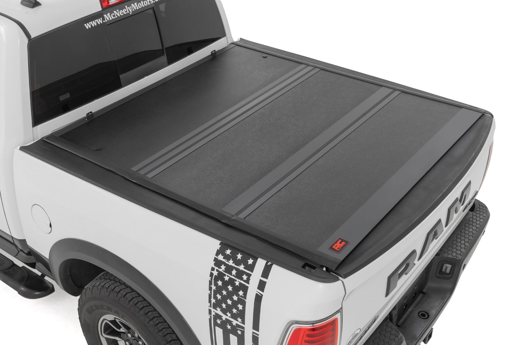 Rough Country Hard Low-Profile Tri-Fold Tonneau Cover