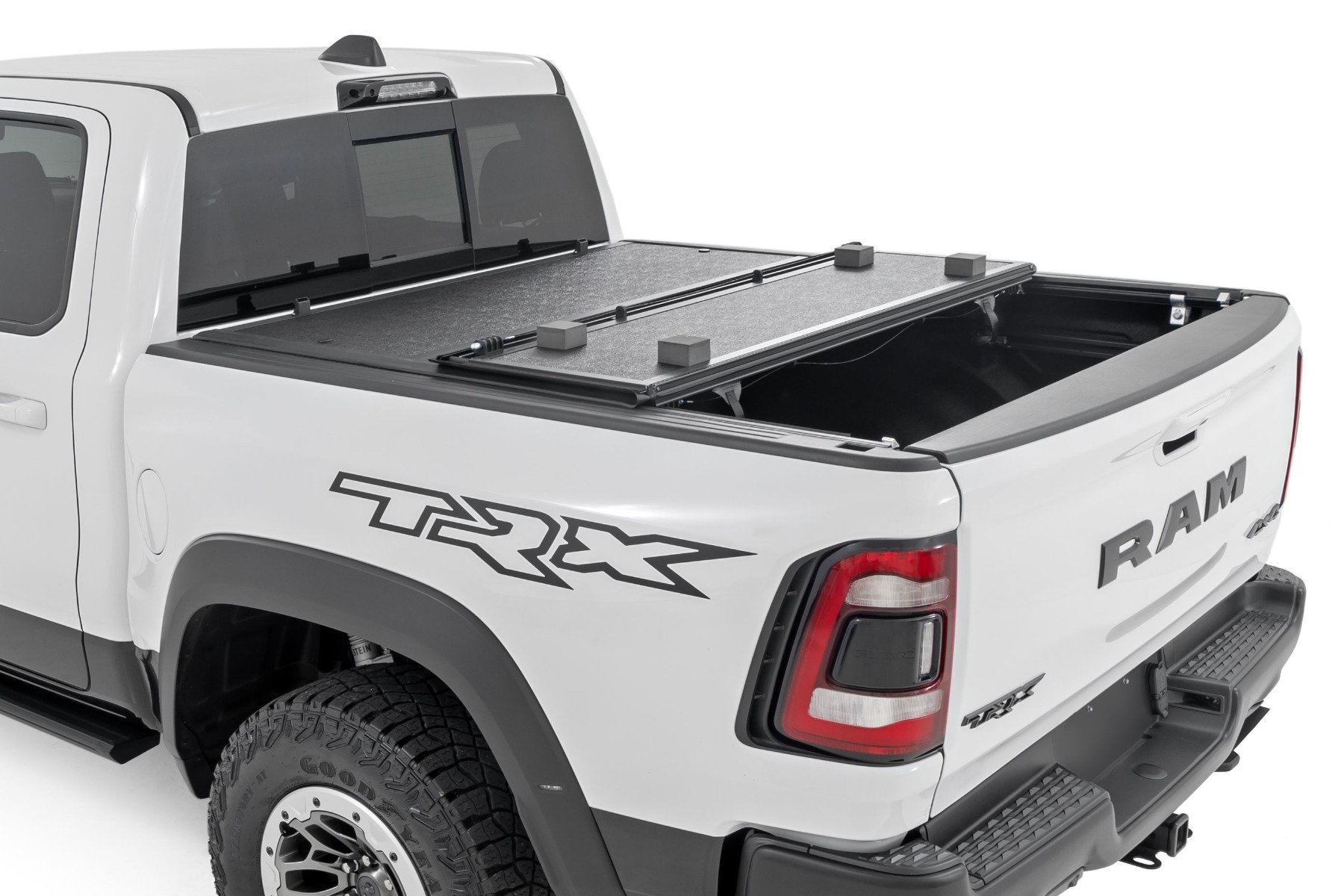 Hard Low Profile Tri-Fold Bed Cover for 2019-2025 Ram 1500, Rough Country 47320650B