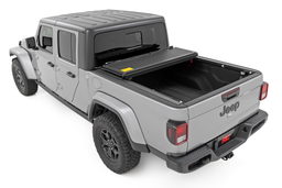 Hard Low Profile Tri-Fold Bed Cover for 2020-2025 Jeep Gladiator, view 3, Rough Country 47620500B