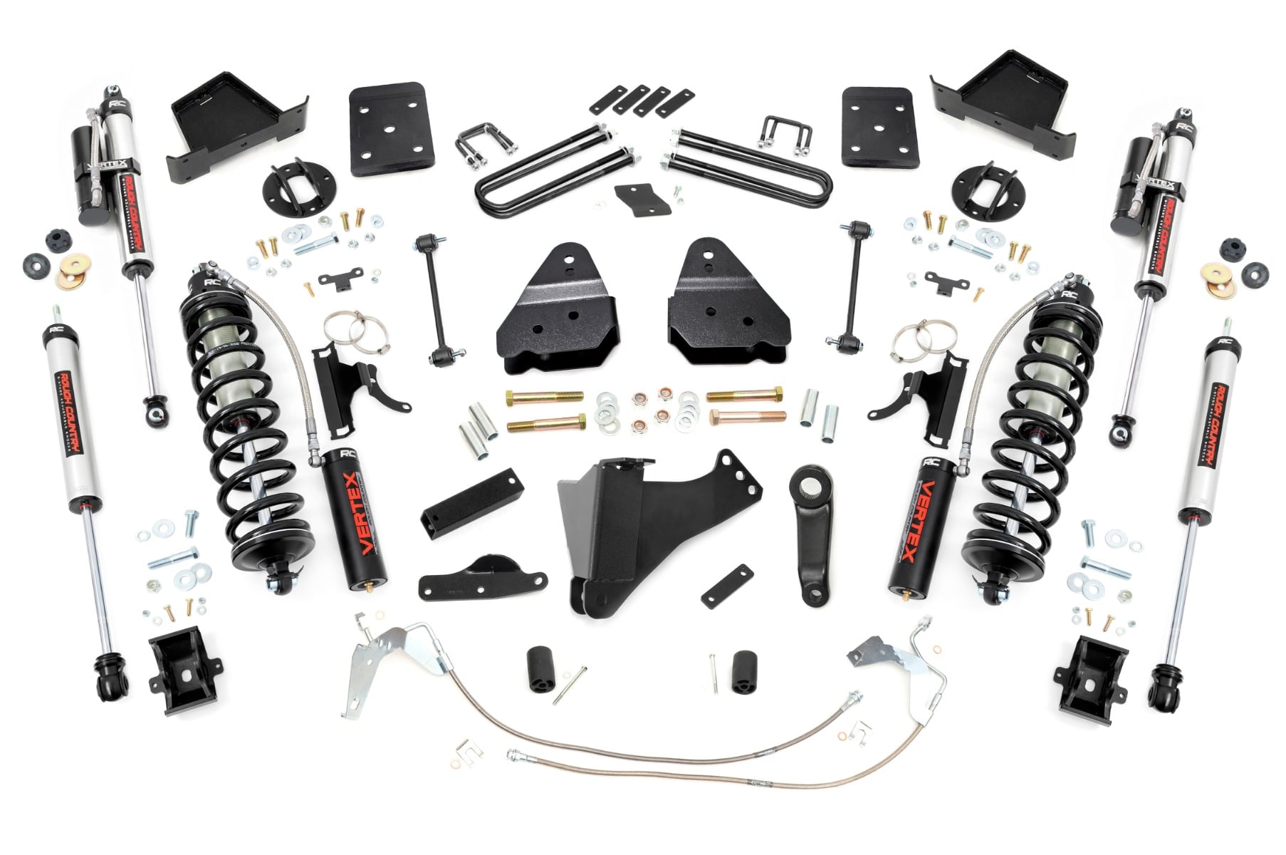 Rough Country 4.5-Inch Lift Kit with Vertex Coilovers for Ford Super Duty 4WD
