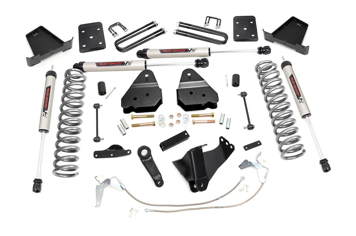 4.5-Inch Lift Kit with V2 Shocks for Ford Super Duty 4WD (2008-2010), Rough Country 47870: Lift Kits