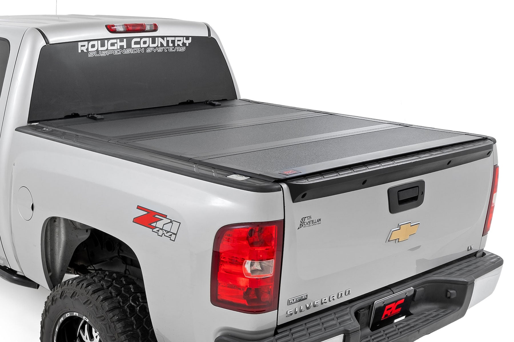 Rough Country Hard Tri-Fold Bed Cover for Silverado & Sierra 1500