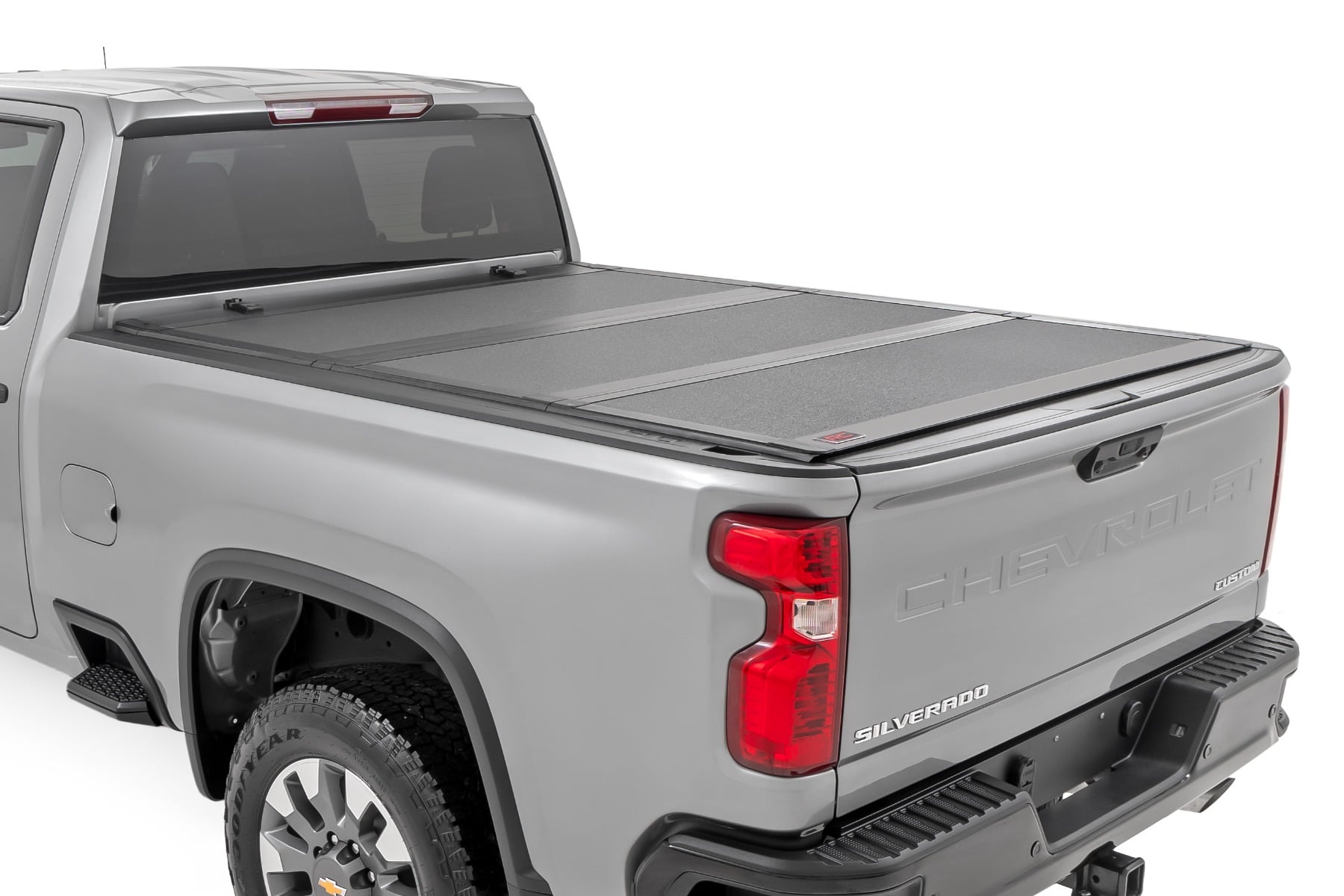 Rough Country Hard Tri-Fold Flip Up Bed Cover for Silverado/Sierra HD