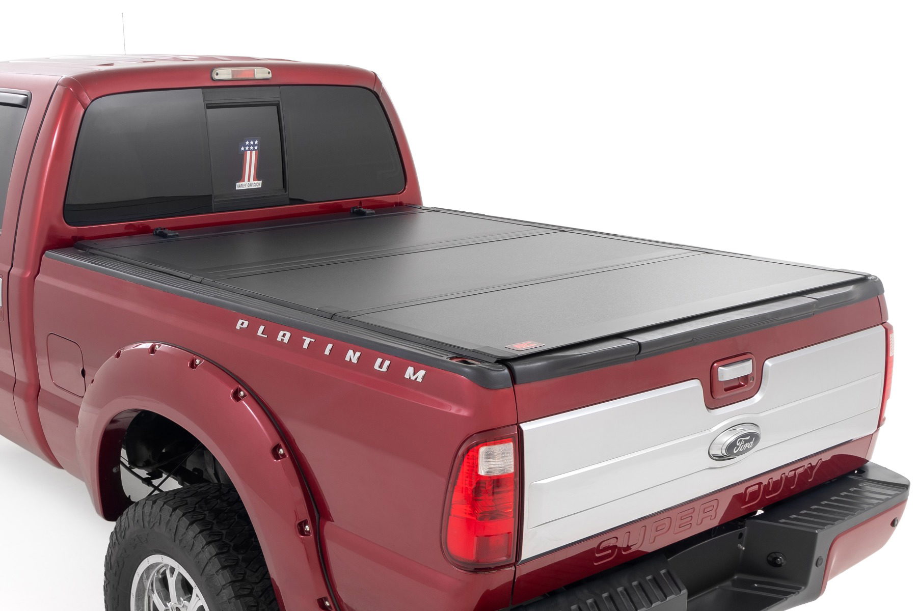 Rough Country Hard Tri-Fold Flip-Up Bed Cover for 6'10" Beds