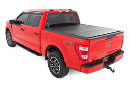 Hard Tri-Fold Flip Up Bed Cover for Ford F-150 5'7" Bed (2015-2020), view 2, Rough Country 49220550