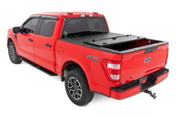 Hard Tri-Fold Flip Up Bed Cover for Ford F-150 5'7" Bed (2015-2020), view 3, Rough Country 49220550