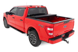 Hard Tri-Fold Flip Up Bed Cover for Ford F-150 5'7" Bed (2015-2020), view 4, Rough Country 49220550