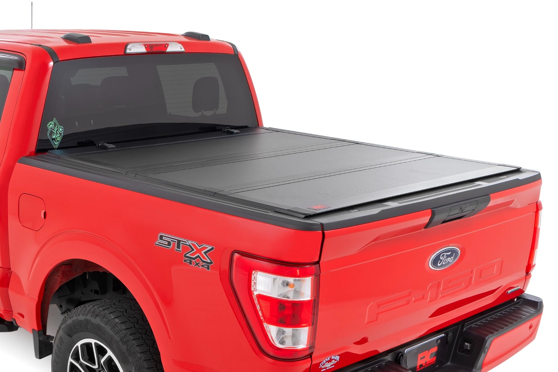 Rough Country Hard Tri-Fold Flip Up Bed Cover for Ford F-150 5'7" Bed