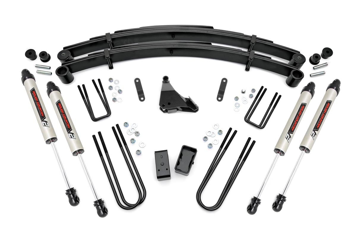 4-Inch Lift Kit with V2 Shocks for Ford Super Duty 4WD (1999-2004), Rough Country 49570