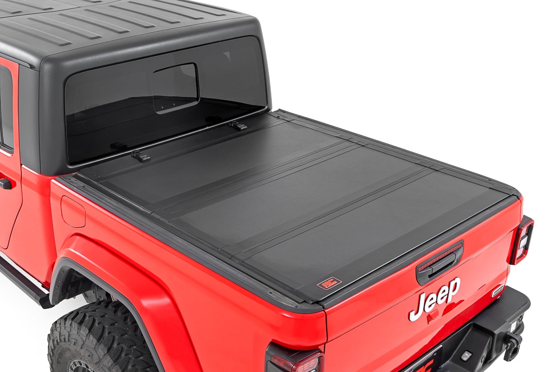Rough Country Hard Tri-Fold Flip-Up Bed Cover for Jeep Gladiator 4WD