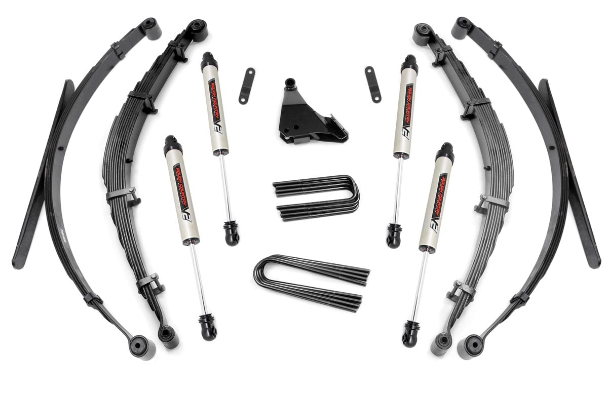 4-Inch Lift Kit with V2 Shocks for Ford Super Duty 4WD (1999–2004), Rough Country 50170