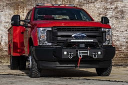 EXO Winch Mount Kit with LEDs for Ford Super Duty (2017-2020), view 3 — Rough Country 51004