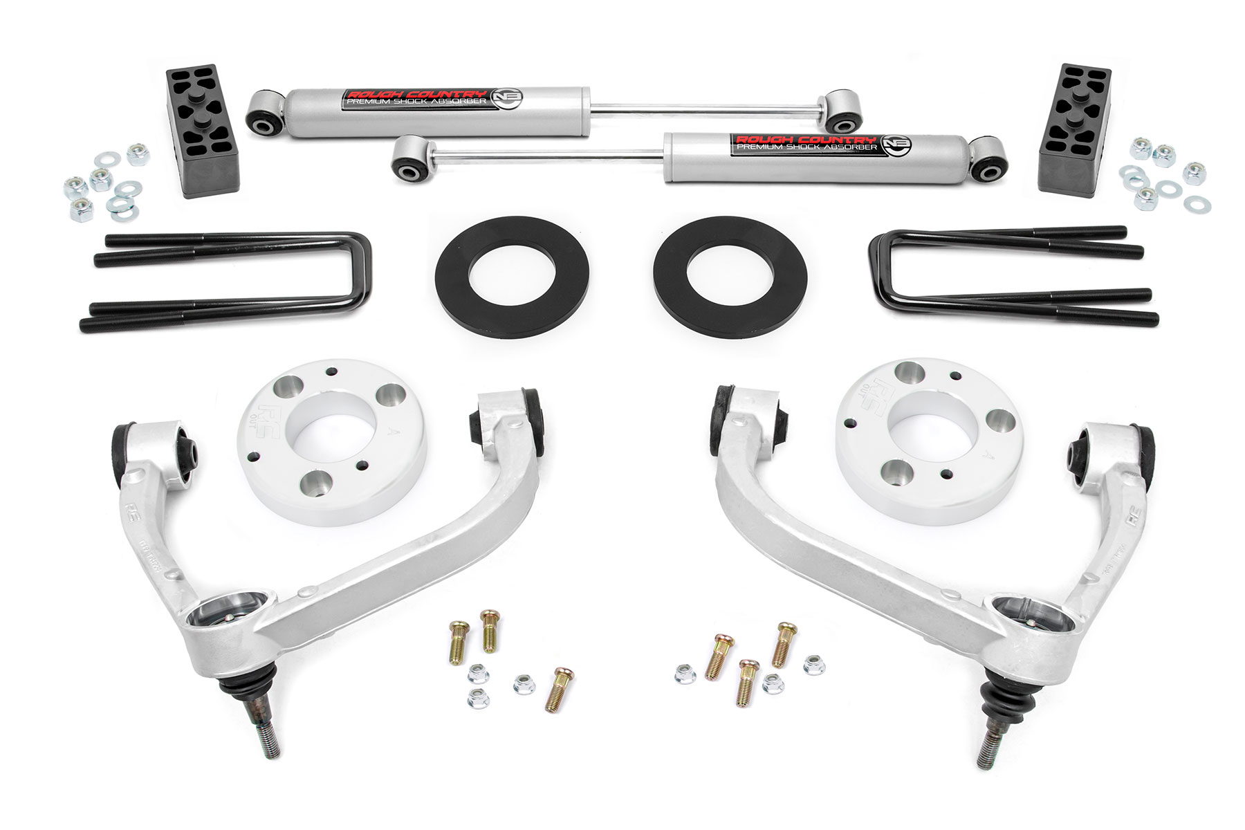 Rough Country 3-Inch Lift Kit with Control Arms for Ford F-150 4WD