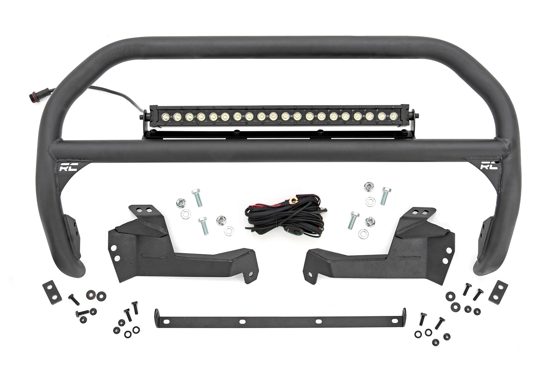 Rough Country Nudge Bar with 20-Inch Cool White DRL LED Bar for Bronco Sport