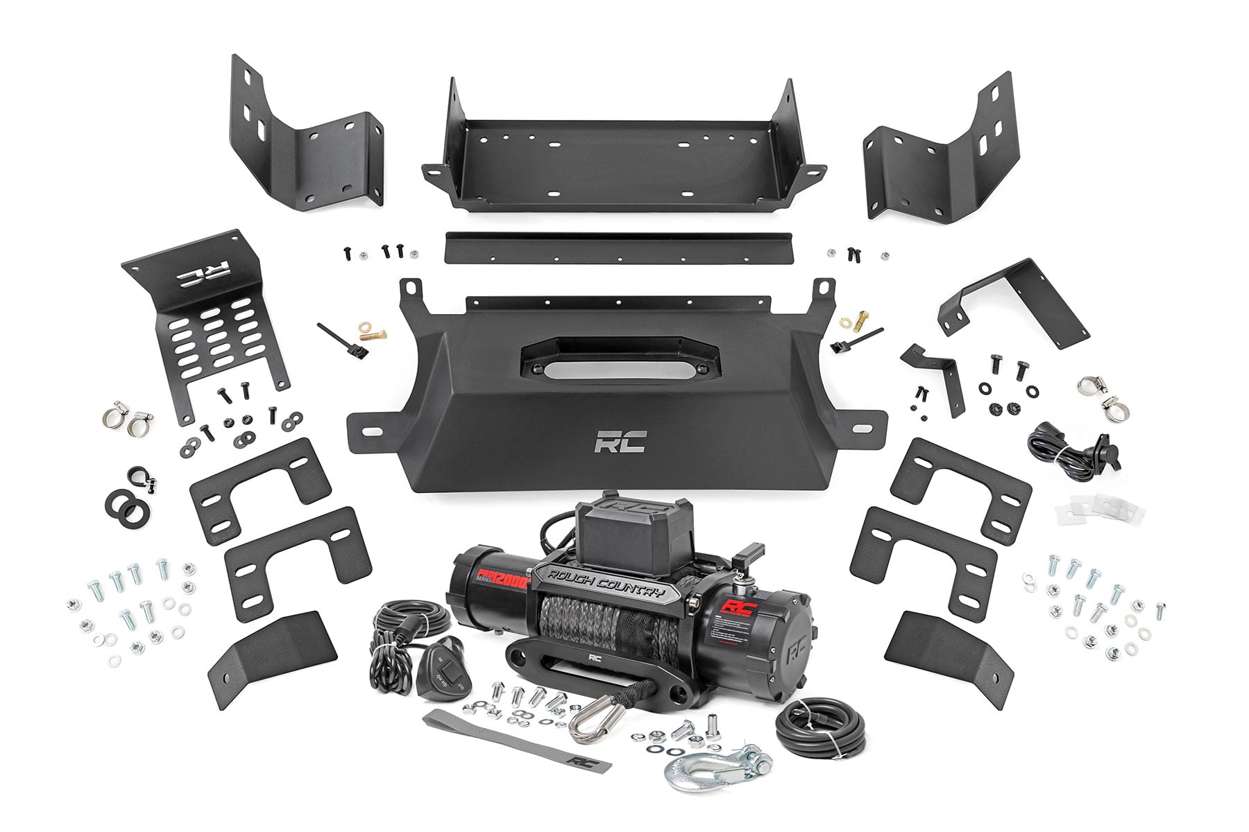 Rough Country Hidden Winch Mount Kit with 12000-Lb Winch for Bronco