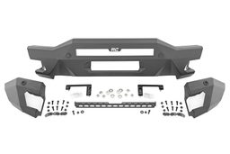 Front Bumper with 20 Inch LED Bar and Amber DRL Pods for Bronco, view 6, Rough Country 51075