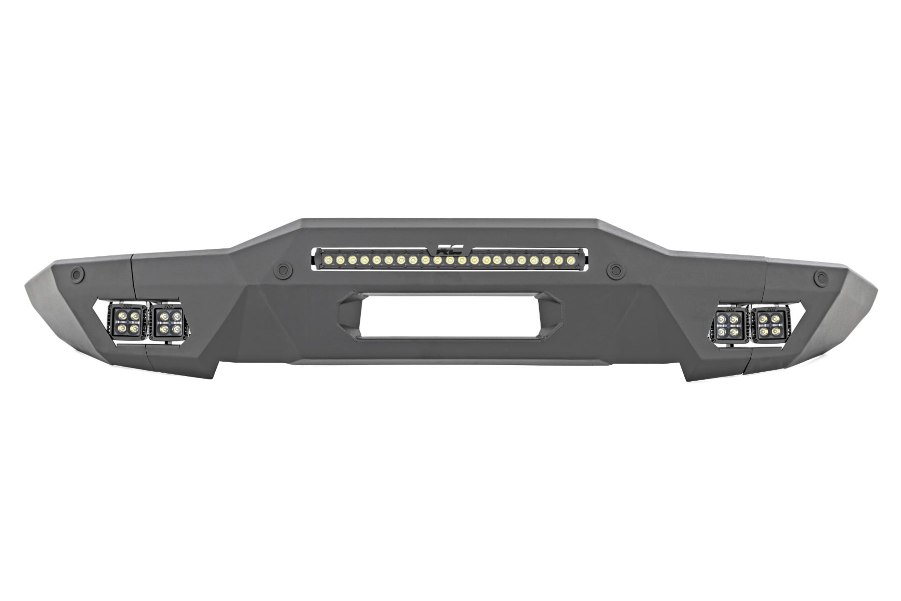 Rough Country Front Bumper with 20 Inch LED Bar and Amber DRL Pods for Bronco