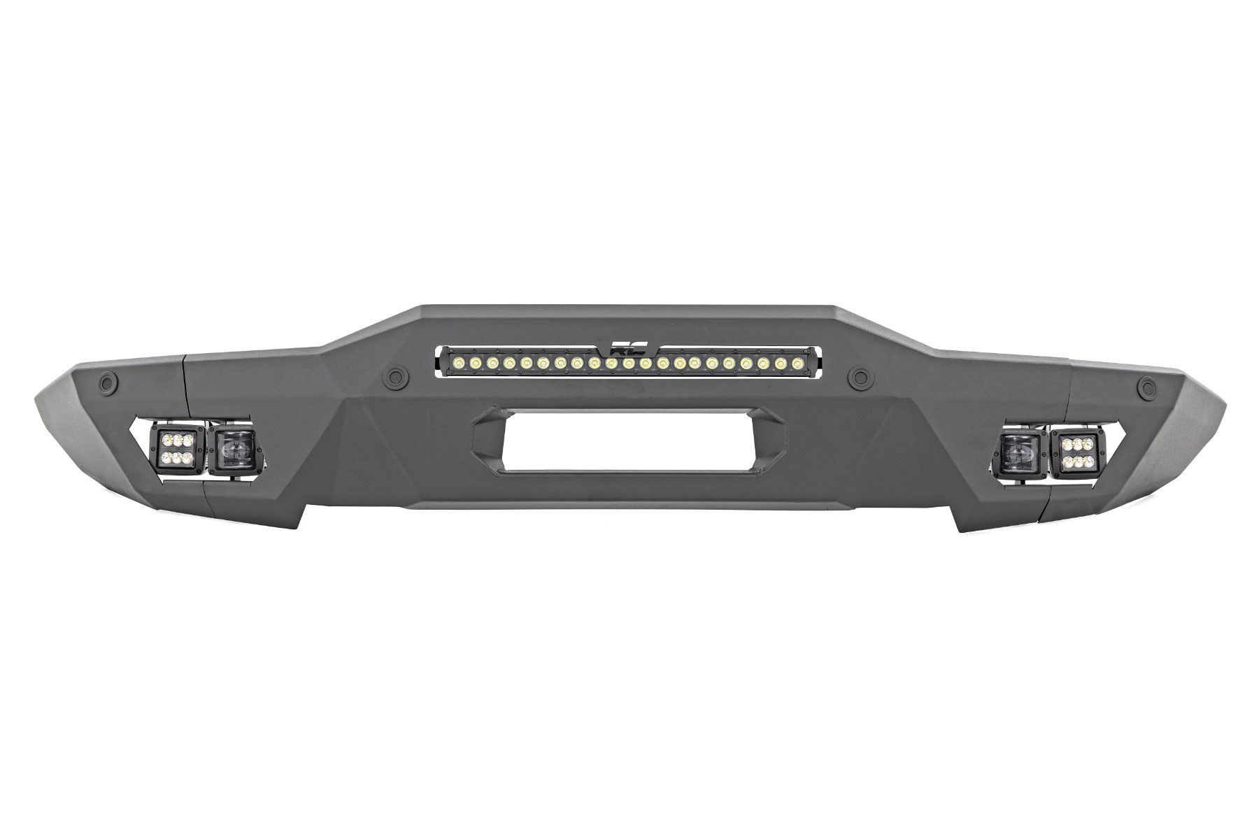 Rough Country Front Bumper with 20 Inch Light Bar and Fog Pods for Ford Bronco