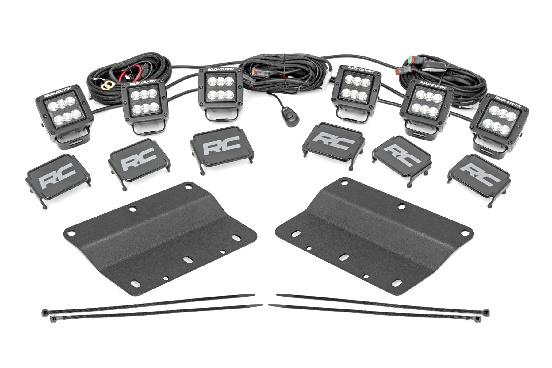 Rough Country 2-Inch Black Series LED Fog Light Kit for 2021–2025 Ford Bronco 4WD