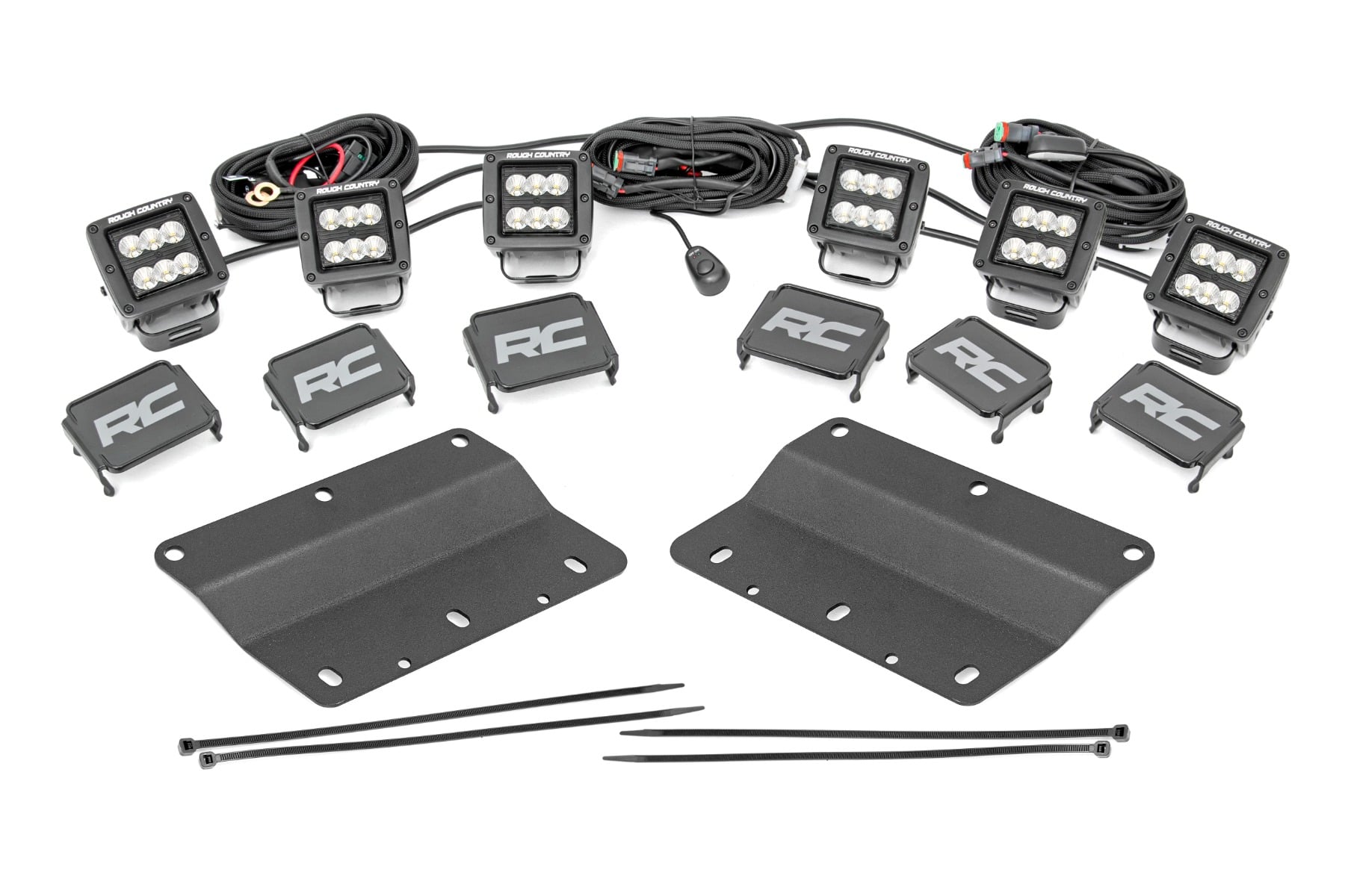 Rough Country 2-Inch Black Series LED Fog Light Kit for 2021-2025 Ford Bronco 4WD