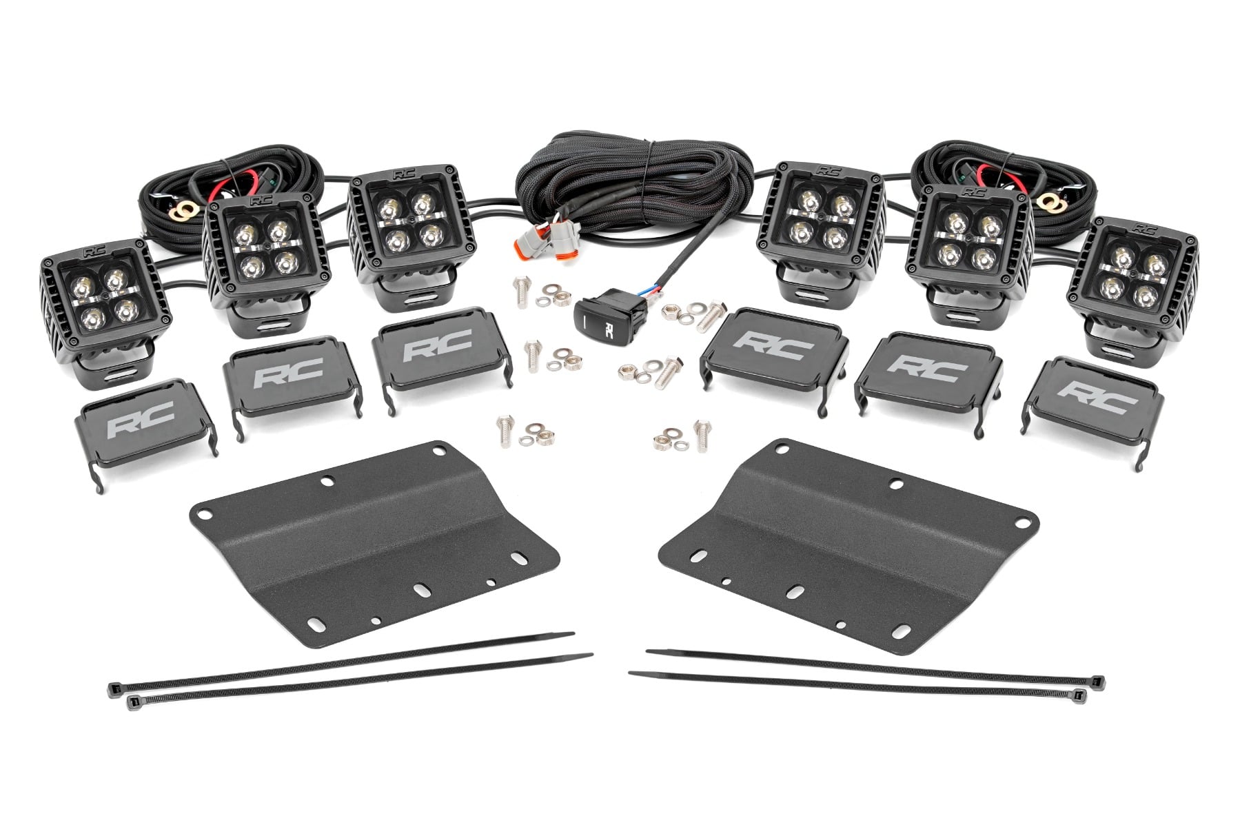 Rough Country Black Series LED Fog Light Kit for Ford Bronco 4WD