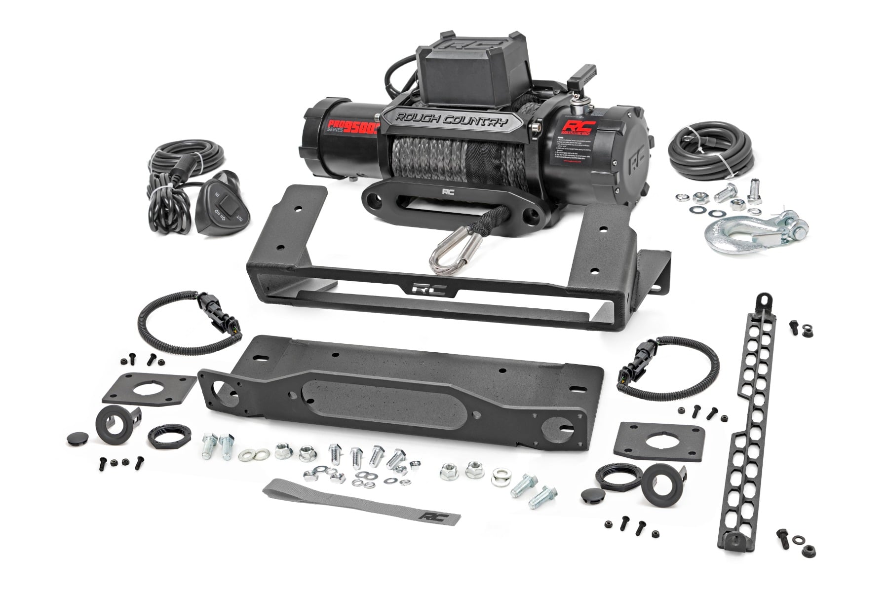 Rough Country High Winch Mount with 9500-Lb Pro Series Winch for Bronco