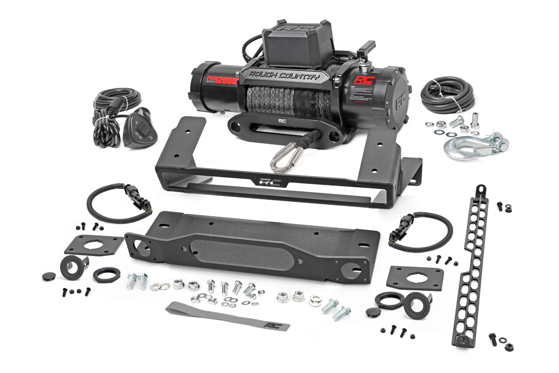 Rough Country High Winch Mount with 12000-Lb Winch for Bronco