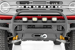 OE Bumper Nudge Bar with 4-Inch Round LEDs for Ford Bronco, view 3, Rough Country 51104