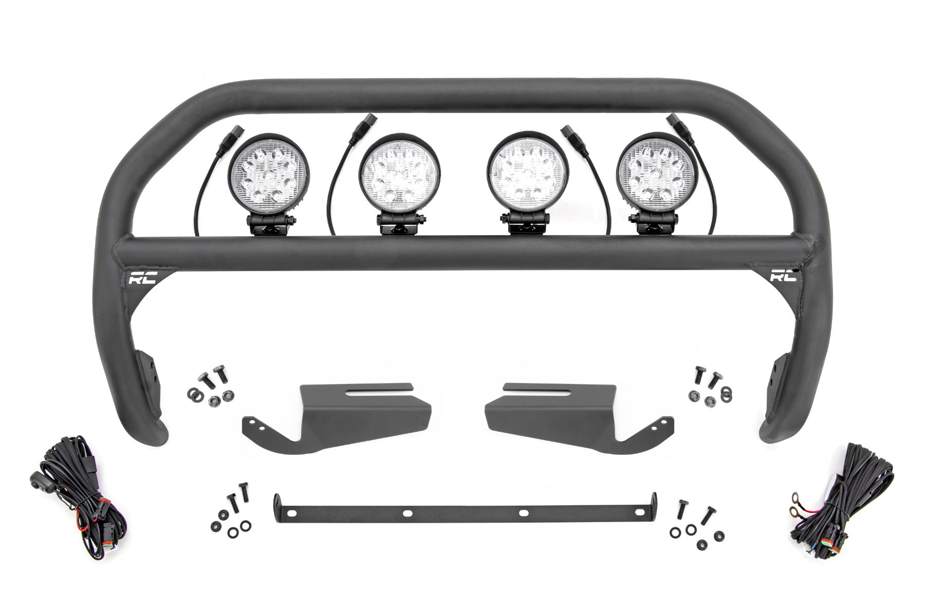 Rough Country OE Bumper Nudge Bar with 4-Inch Round LEDs for Ford Bronco