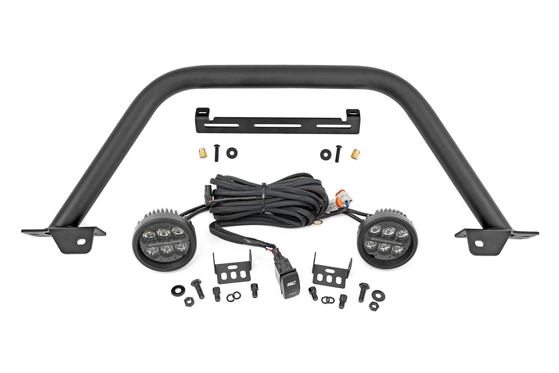 Rough Country Safari Bar with 3.5-Inch Amber DRL LEDs for Ford Bronco