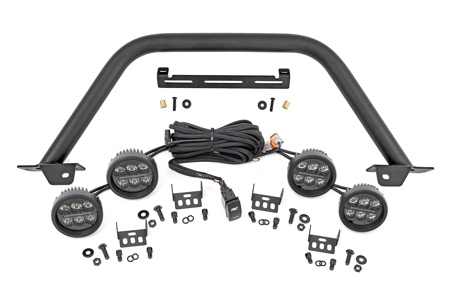 Rough Country Safari Bar with 3.5-Inch LED Lights for Ford Bronco 4WD