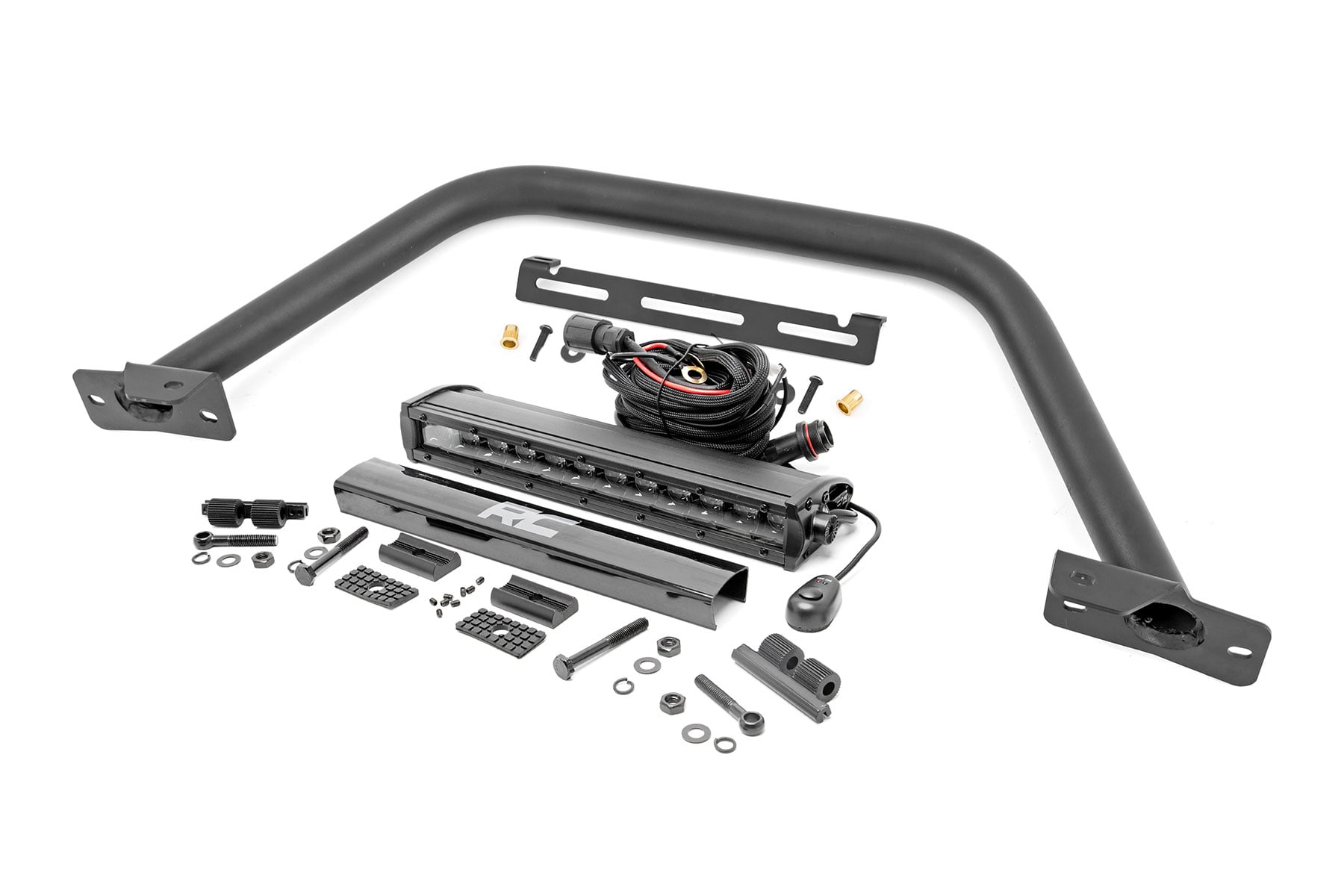Rough Country Safari Bar with 12-Inch LED Light Bar for Ford Bronco 4WD