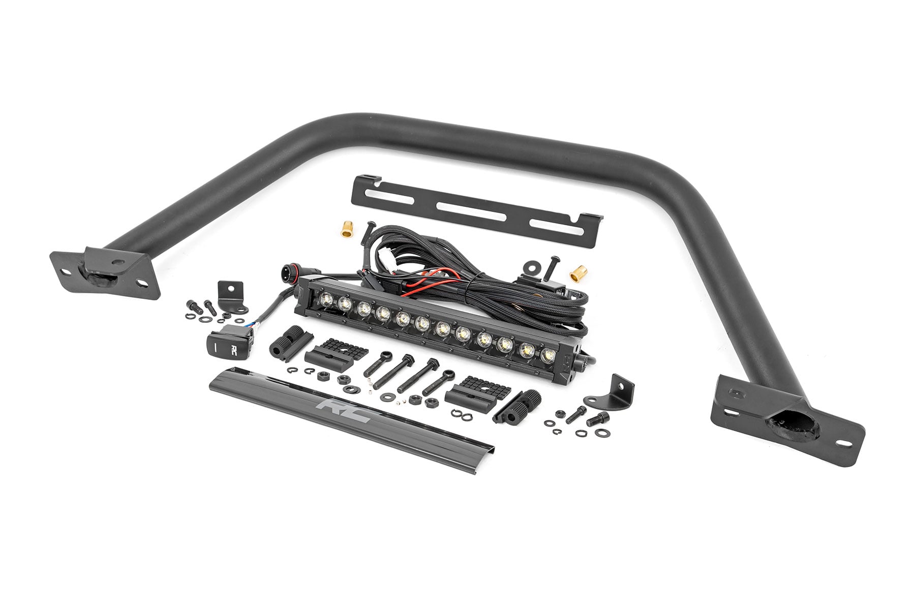 Rough Country 12-Inch DRL Light Bar and Safari Bar for Ford Bronco 4WD