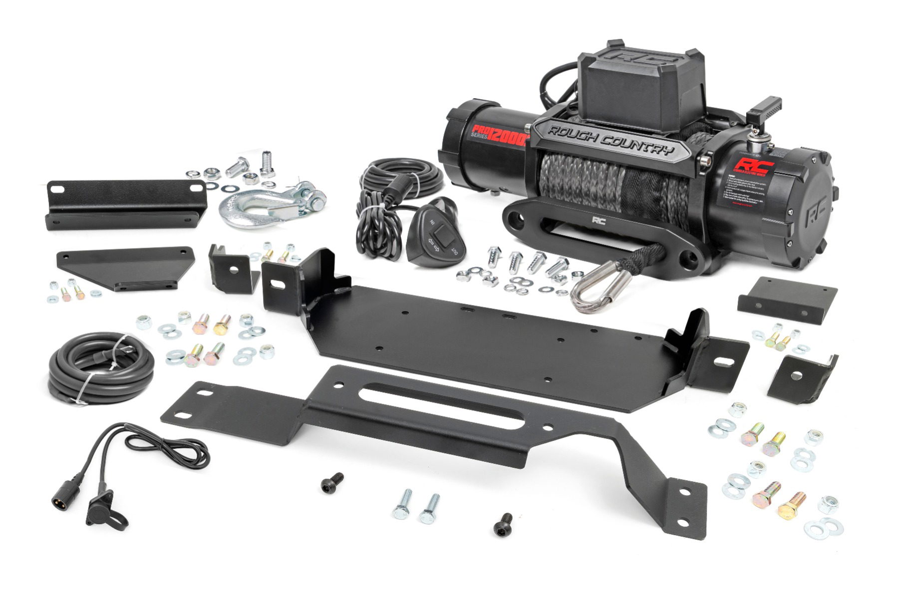 Rough Country Hidden Winch Mount with 12000-Lb Winch for F-250/F-350 Super Duty