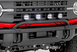 Black Series LED Light Bar Mount for Ford Bronco 4WD (2021-2025) shown installed, Rough Country 51136