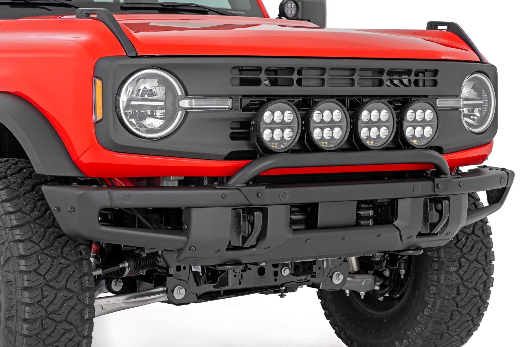 Rough Country Light Bar Mount with 6.5-Inch Halo LEDs for Ford Bronco 4WD