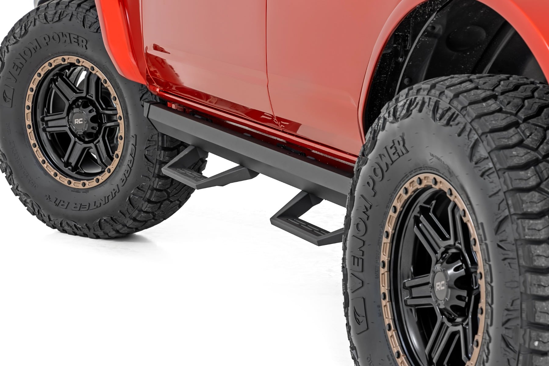 Rough Country SRL2 Adjustable Aluminum Step Rails for 2021-2025 Ford Bronco 4WD