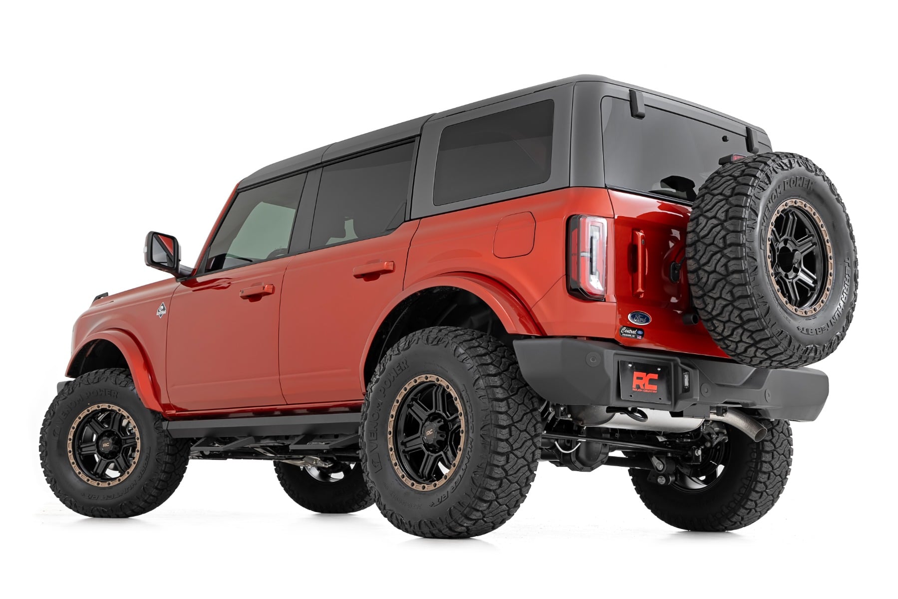 SRL2 Adjustable Aluminum Step Rails for 2021-2025 Ford Bronco 4WD, Rough Country 51143